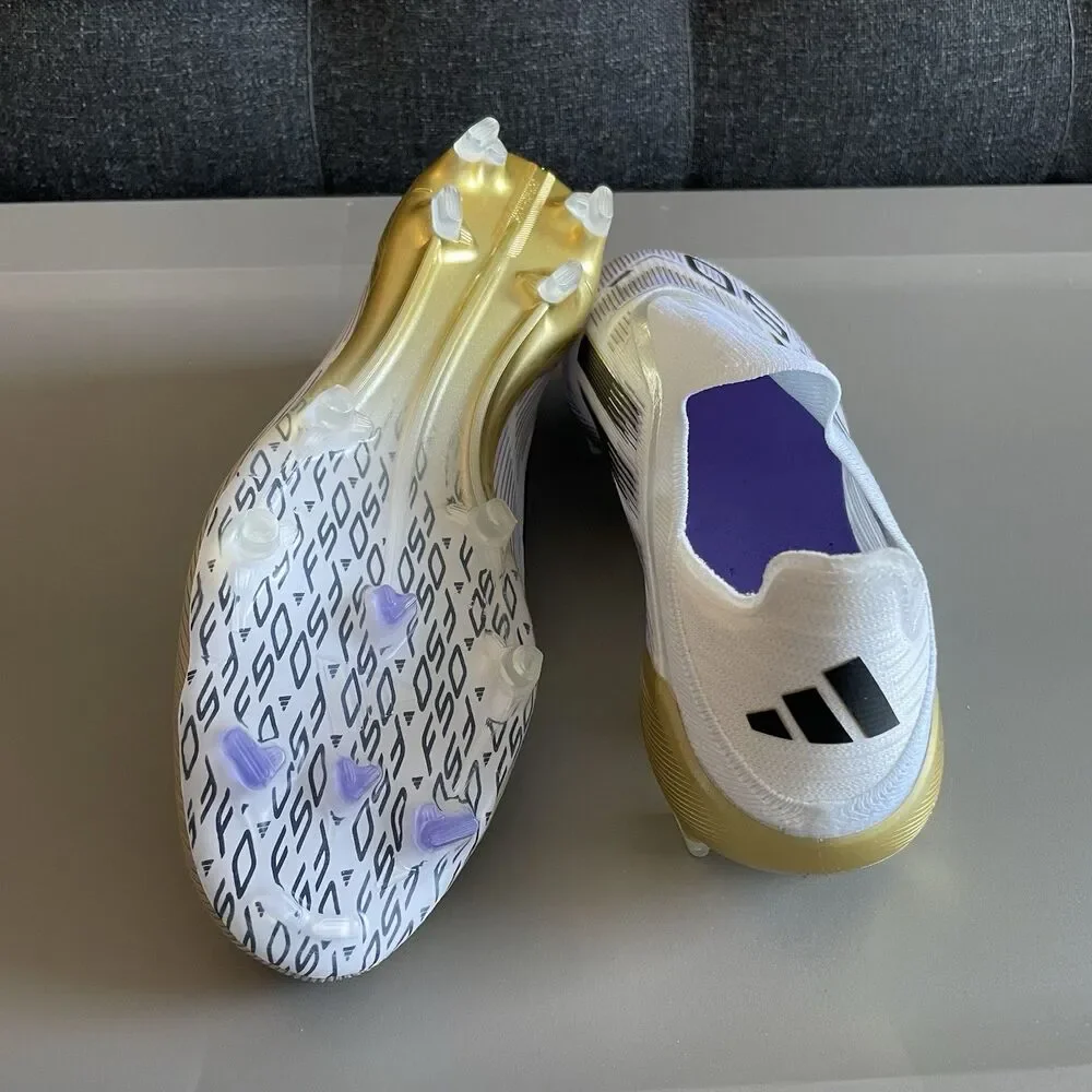 Adidas Adizero F50 Elite LL FG Soccer Cleats Mens 9.5 White Gold Road To Glory